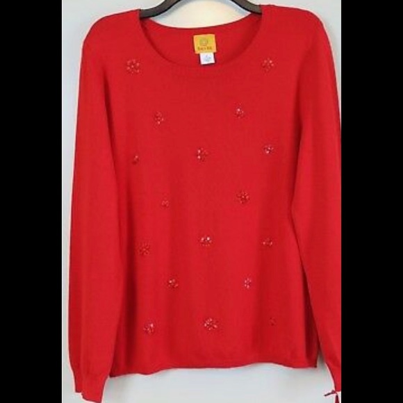 Ruby Rd. Sweaters - Ruby Rd. Beaded Sweater Size L